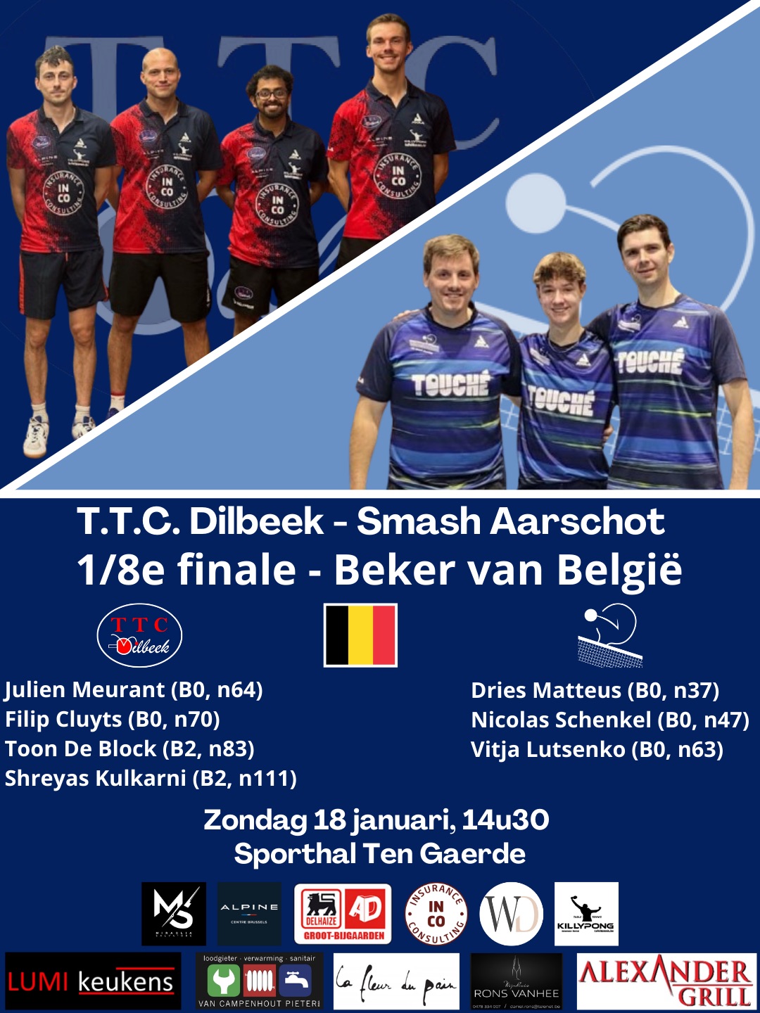 tafeltennis smash dilbeek
