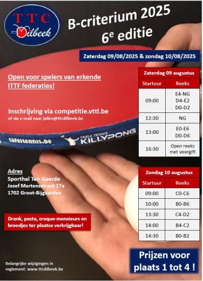tafeltennis dilbeek
sporta vttl sportclub schepdaal groot-bijgaarden itterbeek